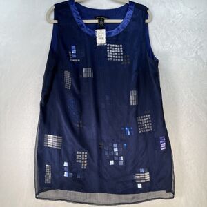 Lane Bryant Sleeveless‎ Crepe Chiffon Sequin Top Women’s Sz 18 NEW